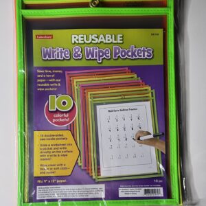 10 Lakeshore Write & Wipe Clear Pockets