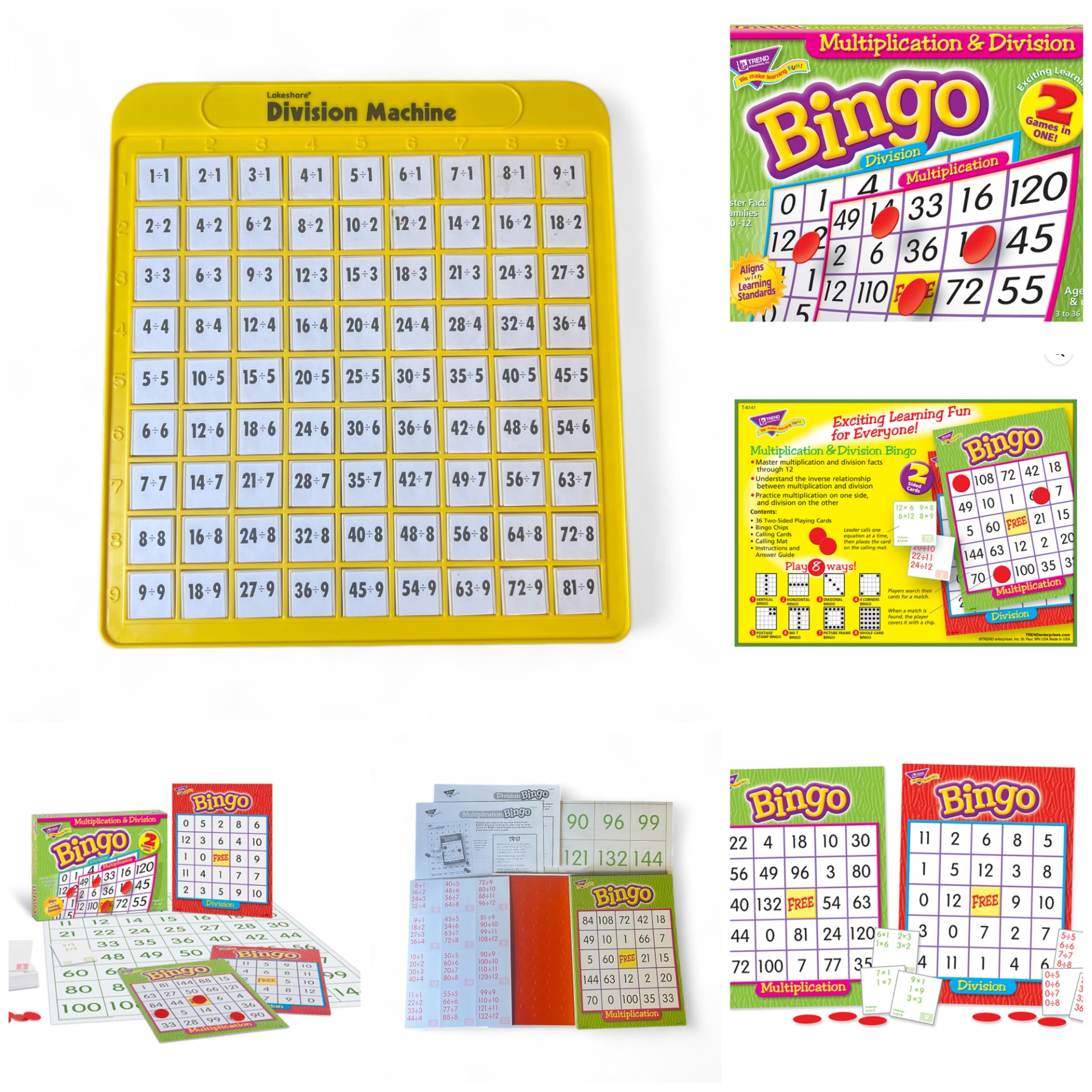 Lakeshore Division Machine and Multiplication/Division BINGO