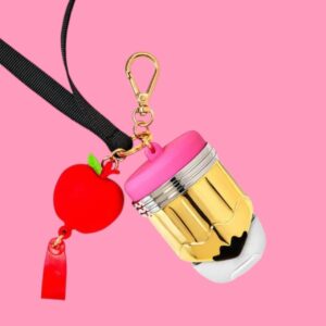 Bath and Body Works - Gold Pencil AntiBac Holder and Teacher Lanyard - *Collectible Item*