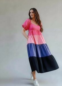 Colorblock Maxi Dress