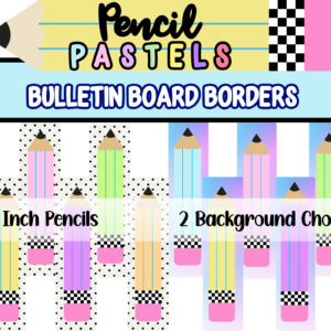 Large 10" Pastel Pencil Bulletin Board Borders