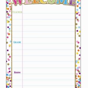 Confetti Write‑On/Wipe‑Off Welcome Sign — Reusable Poly Poster (13" x 9")
