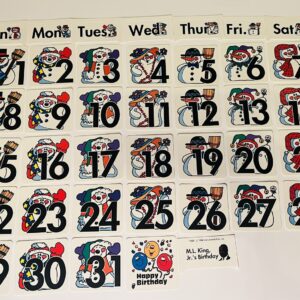 Vintage Instructional Fair Snowmen Calendar Cards (1993)