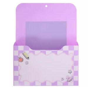 Making the Grade Pink and Purple Checkered Magnetic Pocket Paper Holder