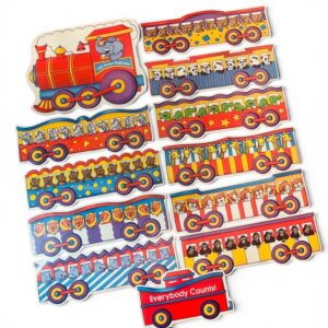 Frank Schaffer “100 Days Express Train” Bulletin Board Set — Laminated Vintage Classroom Decor