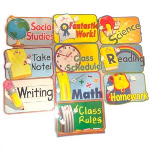 Vintage Carson Dellosa Classroom Signs — Bright, Laminated, Rare Item