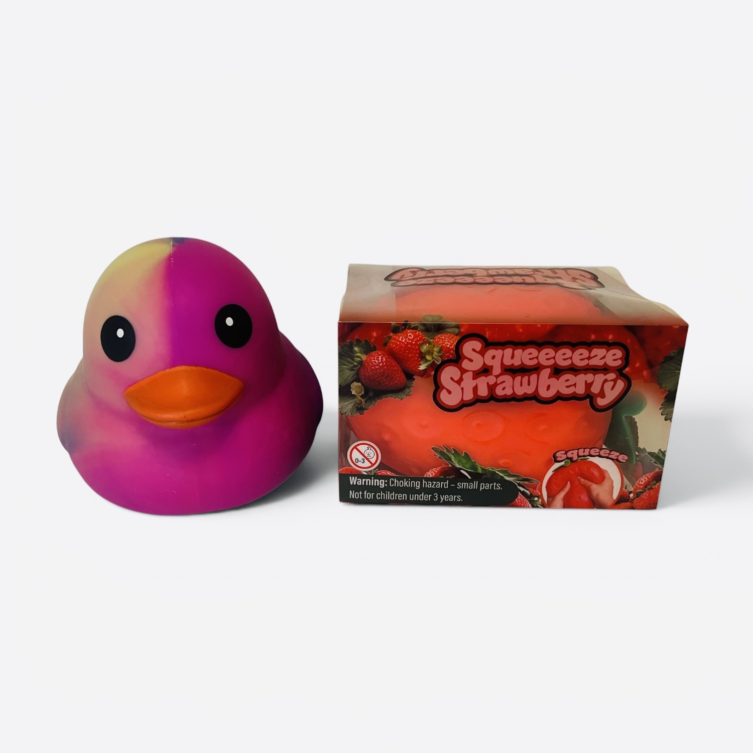 Sunny Days Jumbo Squeezy Duck & Huge Squeeeeze Strawberry