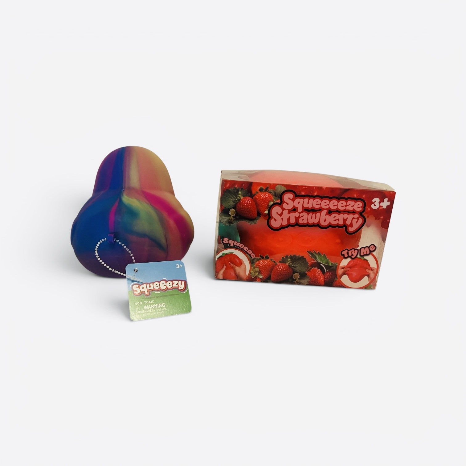 Sunny Days Jumbo Squeezy Duck & Huge Squeeeeze Strawberry - Image 2