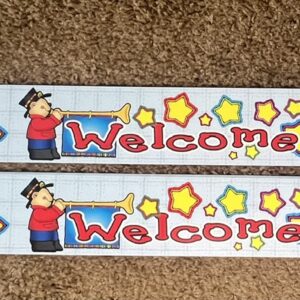 DJ Inkers Bear "Welcome" Straight Edge Bulletin Board Border