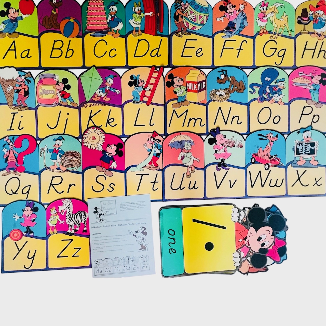 Vintage Disney Characters Alphabet and Number Cards