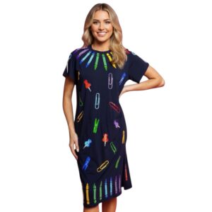 Queen of Sparkles Navy Teacher Dress (small)