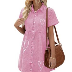 Women's Denim Baby Doll Dress (Large)