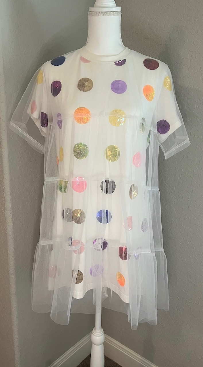 Queen of Sparkles Polka Dot Dress (Small)