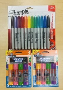 Sharpie Variety Pack and Scented Glue Sticks